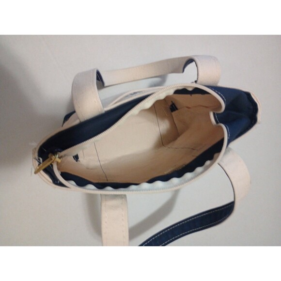LL Bean Boat & Tote Bag USA Made Canvas Blue Zipper CBA Custom Monogram Small - Picture 11 of 14